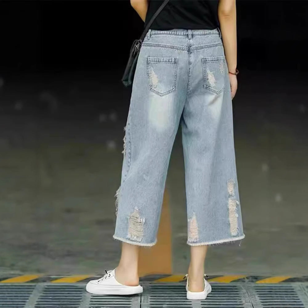 High Waist Loose And Slimming Nostalgic Wide-leg Pants