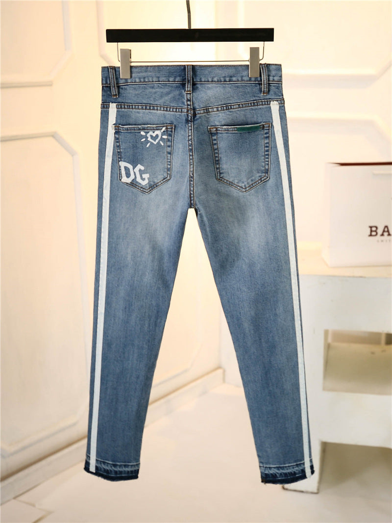 Womens Straight washed jeans