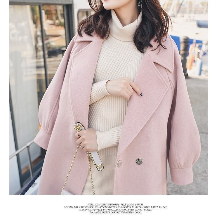 Autumn And Winter Woolen Coat Women's Korean-style Thickened Cinched