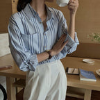 Women's Korean-style Gradient Striped Shirt