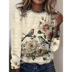 Adult Lady Like Woman Style Floral Socialite Loose Women's Top